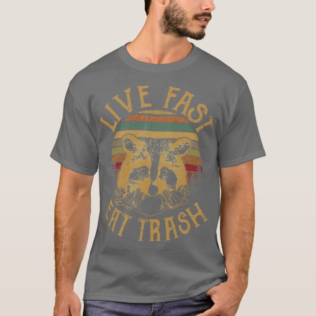 Camiseta Live Fast Eatrash vintage (Anverso)