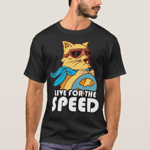 Camiseta Live For the Speed Funny Carreras Cat Race