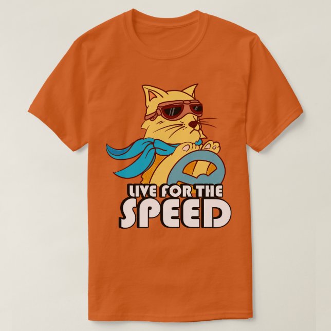 Camiseta Live For the Speed Funny Carreras Cat Race (Diseño del anverso)