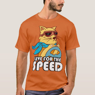 Camiseta Live For the Speed Funny Carreras Cat Race
