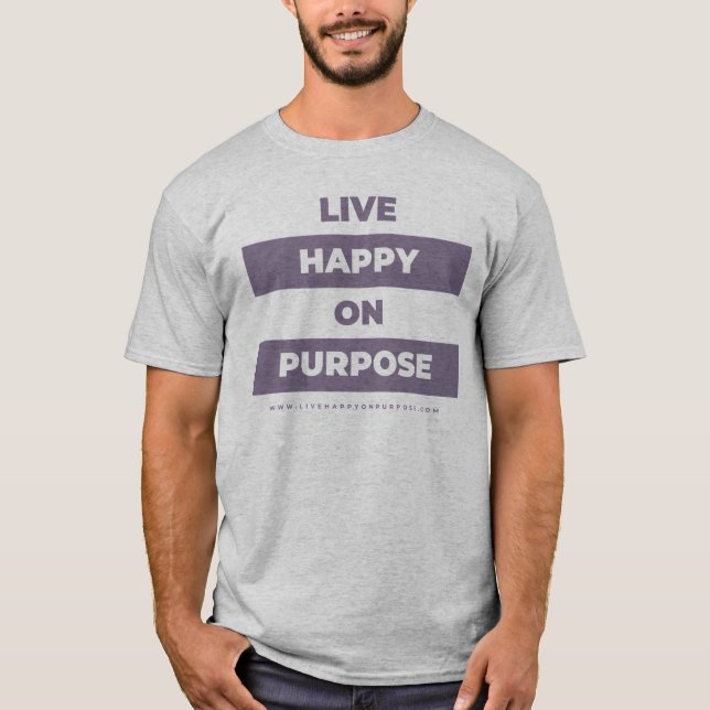 Camiseta Live Happy en el bloque de propósito (Anverso)