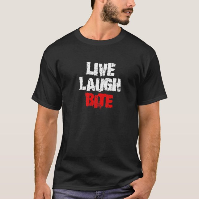 Camiseta Live Laugh Bite Malinois Dutch Shepherd Working D (Anverso)