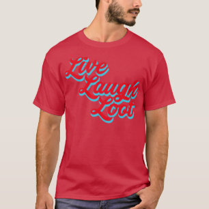 Camiseta Live Laugh Loot Worn Red Cyan