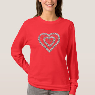 Camiseta Live Laugh Love Diamond heart Shirt
