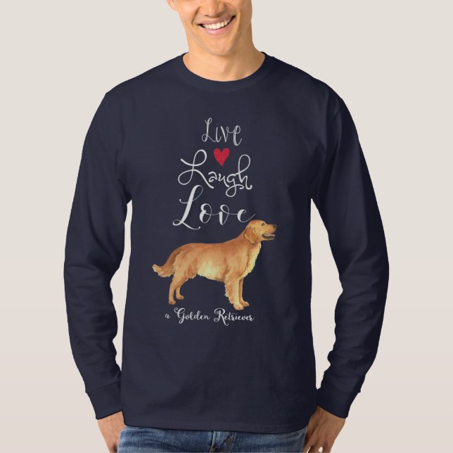 Camiseta Live Laugh Love Golden Retriever T-Shirt (Anverso)