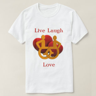 Camiseta Live Laugh Love with Wheelchair Hearts
