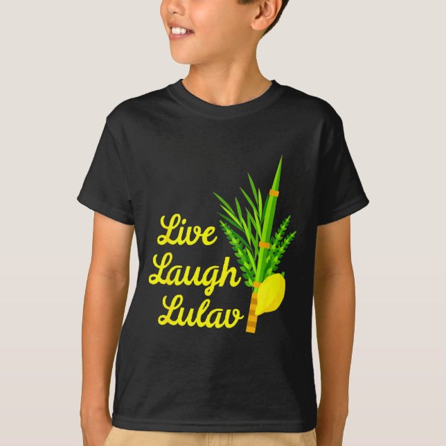 Camiseta Live Laugh Lulav Etrog Happy Sukkot Jewish Sukkah  (Anverso)