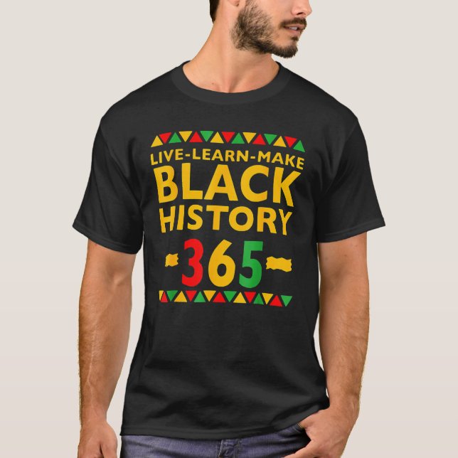 Camiseta Live Learn Make Black History Monly Curly Natural (Anverso)