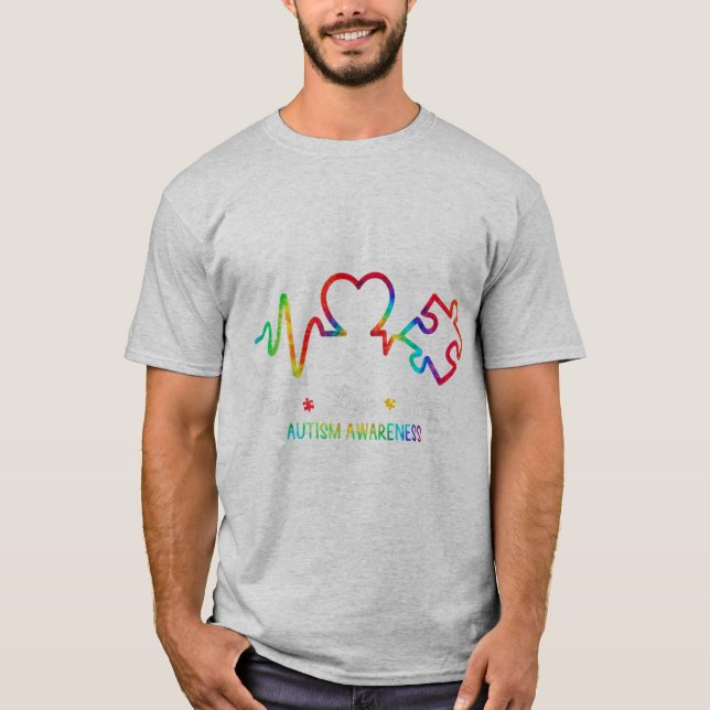 Camiseta Live Love Accept Autism Awareness Mes Shirt, Hea (Anverso)