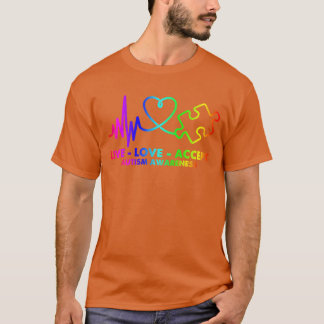 Camiseta Live Love Accept Autism Awareness Support Aceptabl