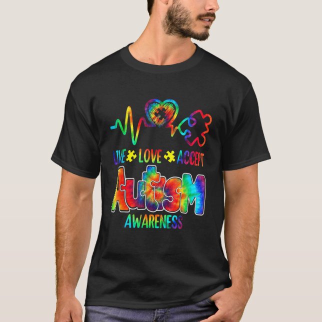 Camiseta Live Love Accept Autism Awareness Support Aceptabl (Anverso)