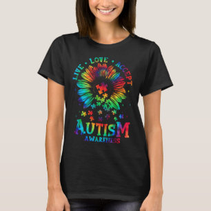 Camiseta Live Love Accept Autism Awareness Support Aceptabl