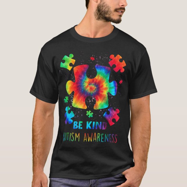 Camiseta Live Love Accept Autism Awareness Times Dye Autism (Anverso)