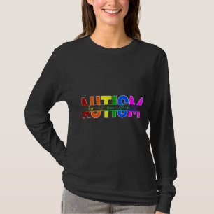 Camiseta Live Love Accept Autism Rainbow Heart Autistic Puz
