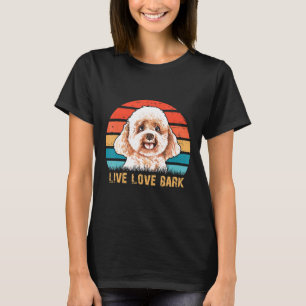Camiseta Live Love Bark Retro Vintage Poodle Funny Dog Love
