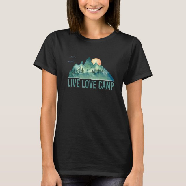 Camiseta Live Love Camp  Camping  Adventure  Outdoors (Anverso)