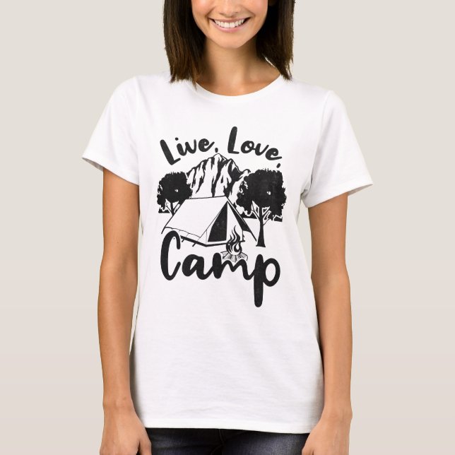 Camiseta Live, Love, Camp Outdoor Adventure (Anverso)