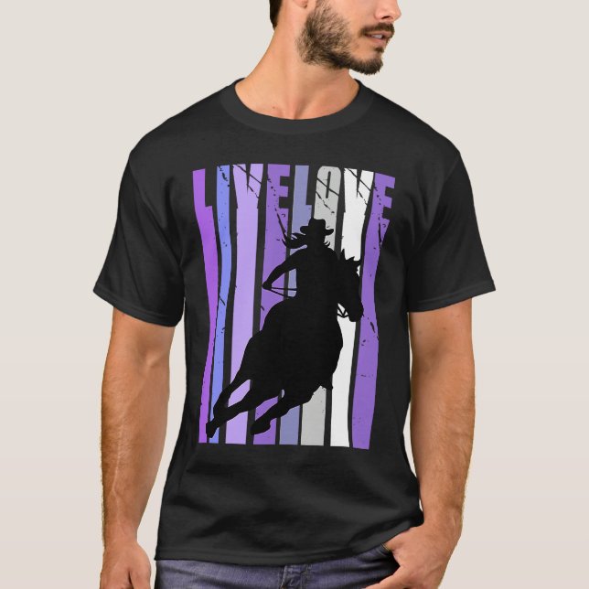 Camiseta Live Love Cowgirl Rodeo Barrel Racing Horse Riding (Anverso)