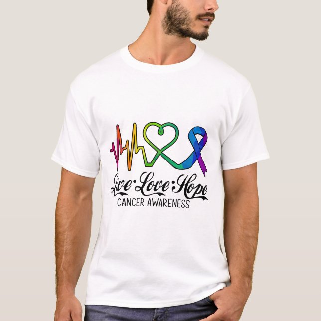 Camiseta Live Love Hope Cancer Awareness Tshirt (Anverso)