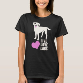 Camiseta Live Love Labradors White Lab