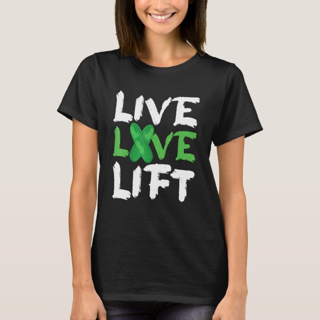 Camiseta Live Love Lift Vegetarian Vegetarian Gym Work-Out  (Anverso)