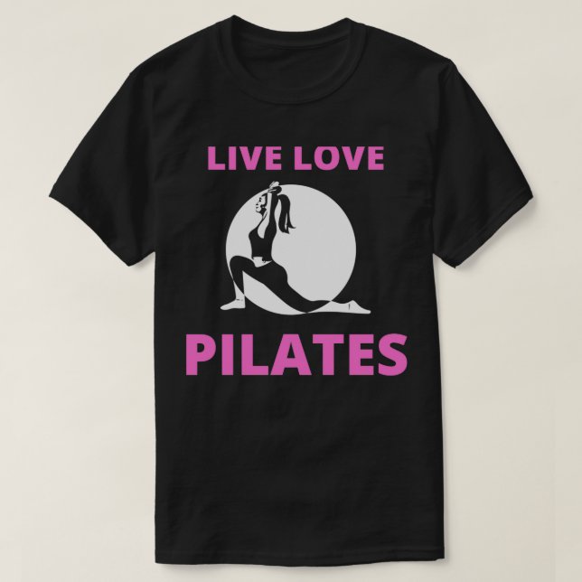 Camiseta Live Love Pilates Divertido Pink and Black Pilates (Diseño del anverso)