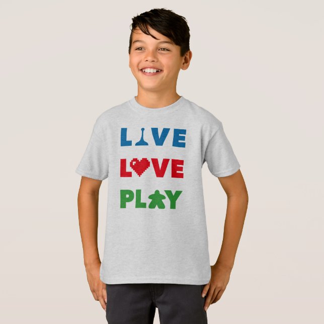 Camiseta Live, Love, Play Colorful Bort (Anverso completo)
