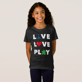 Camiseta Live, Love, Play White Text Chica Shirt