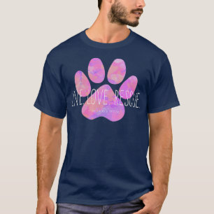 Camiseta Live Love Rescue Pink Dog Paw