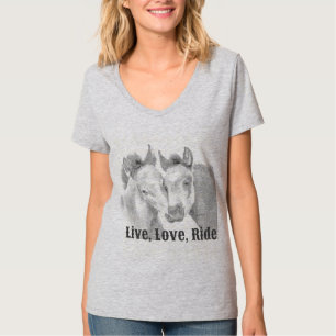 Camiseta Live, Love, Ride Horse T-Shirt