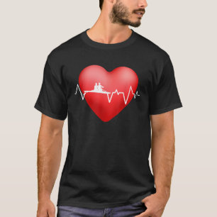 Camiseta Live Love Rowing HeartBeat Rowing Crew Gift