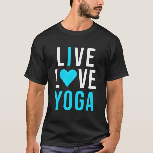 Camiseta Live Love Yoga I Love Yoga Blue Namaste (Anverso)
