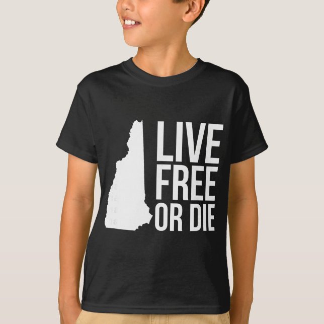 Camiseta Live Or Die Nh Motto New Hampshire Map  (Anverso)