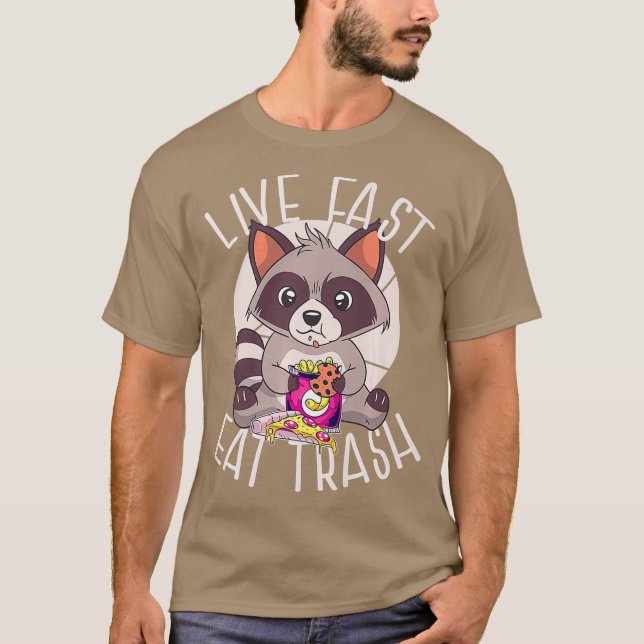 Camiseta LIVE RACcoon COME BASURA RÁPIDA RÁPIDA (Anverso)