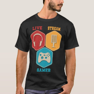 Camiseta Live Stream Gamer Video Game Online