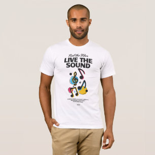 Camiseta Live The Sound Music Música Colorida