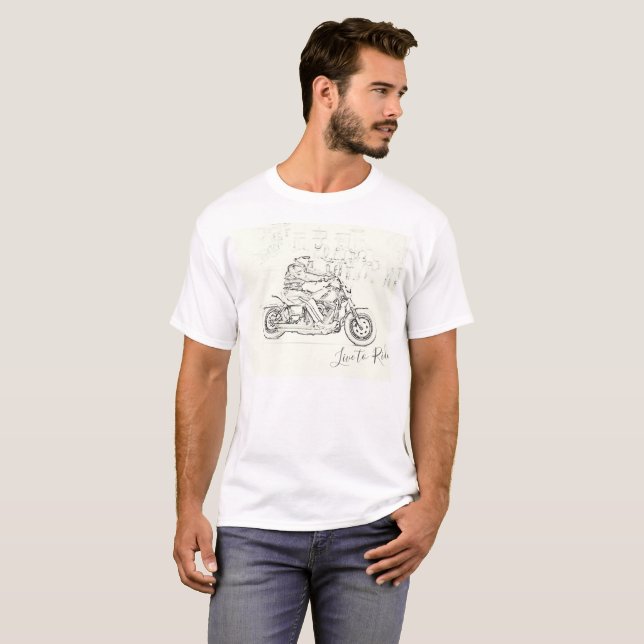 Camiseta Live To ride Motorcycle Motorbike Sketch T-Shirt (Anverso completo)