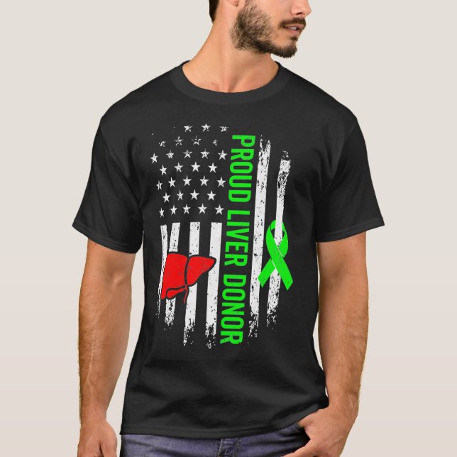 Camiseta Liver Donor Survivor Warrior Organ Donation Flag (Anverso)