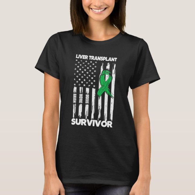 Camiseta Liver Transplant Surgery US Flag Liver Transplant  (Anverso)