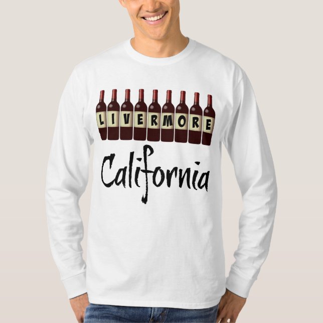 Camiseta Livermore California Red Wine Bottles Tasting Fun (Anverso)