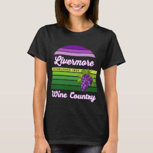 Camiseta Livermore Wine Country Morado Verde Rayas Uvas