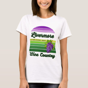 Camiseta Livermore Wine Country Morado Verde Rayas Uvas