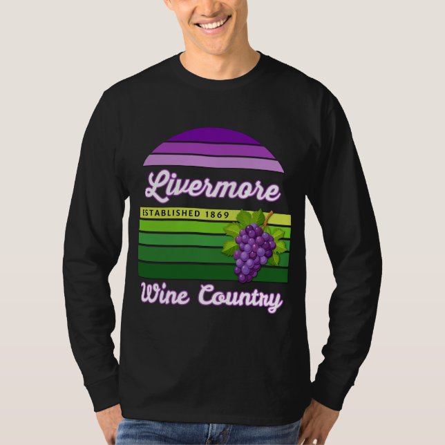 Camiseta Livermore Wine Country Purple Green Stripes Grapes (Anverso)