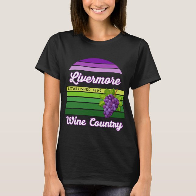 Camiseta Livermore Wine Country Purple Green Stripes Grapes (Anverso)