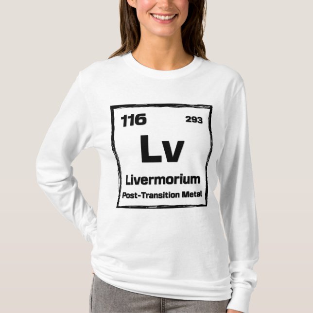 Camiseta Livermorio (Lv) - Tabla Periódica de los Elementos (Anverso)
