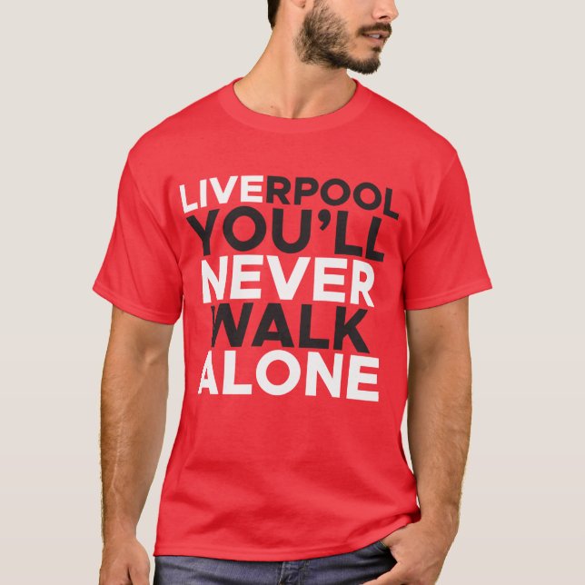 Camiseta Liverpool nunca caminarás solo rojo (Anverso)