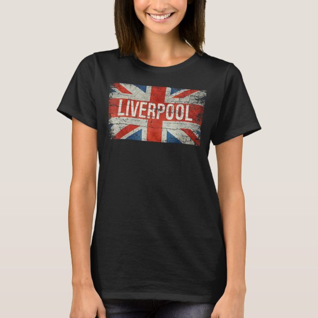 Camiseta Liverpool Reino Unido Bandera Británica Vintage So (Anverso)