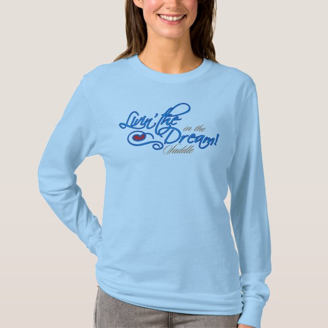 Camiseta Livin la manga larga de las señoras ideales (Anverso)