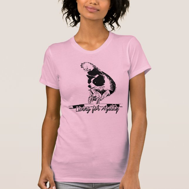 Camiseta Living For Agility Border Collie Jumping (Anverso)
