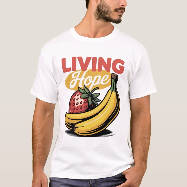 Camiseta Living Hope Strawberry Banana Retro Faith Tee (Anverso)